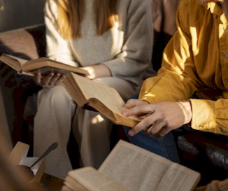 People studying their Bibles